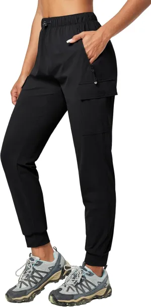 IUGA Women's Hiking Pants Cargo Joggers for Women with Pockets Lightweight Stretchy Quick Dry Travel Athletic Outdoor UPF50 