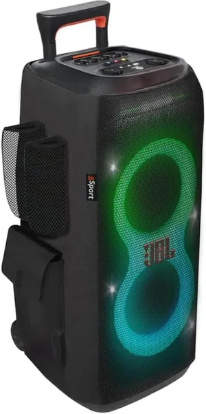JBL PARTYBOX Stage 320 Portable Party Speaker Bundle with gSport Cargo Sleeve (Black)
