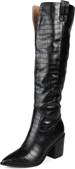 Journee Women's Comfort Foam Wide Calf Therese Boots Black, 8