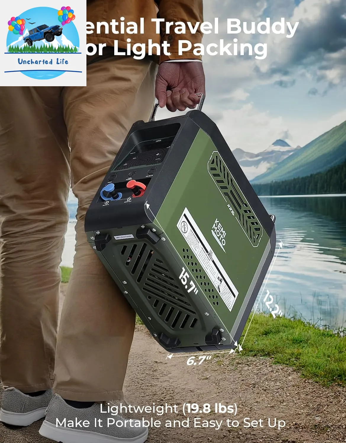 KEMIMOTO Portable Water Heater: Instant Hot Water On-the-Go