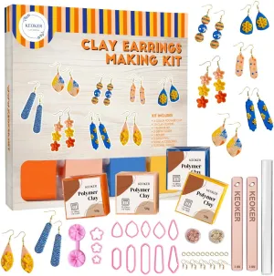 Keoker Polymer Clay Earring Making Kit, Polymer Clay Jewelry Making Kit, Great Gift, Earring Making Kit