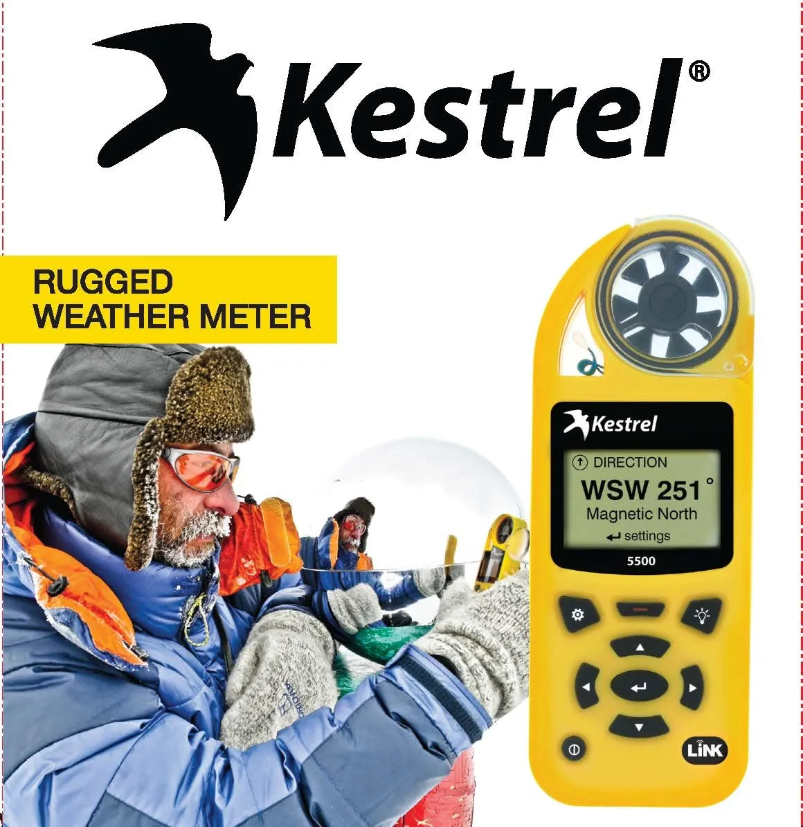 Kestrel 5500 Weather Meter with Link and Vane Mount, Olive Drab