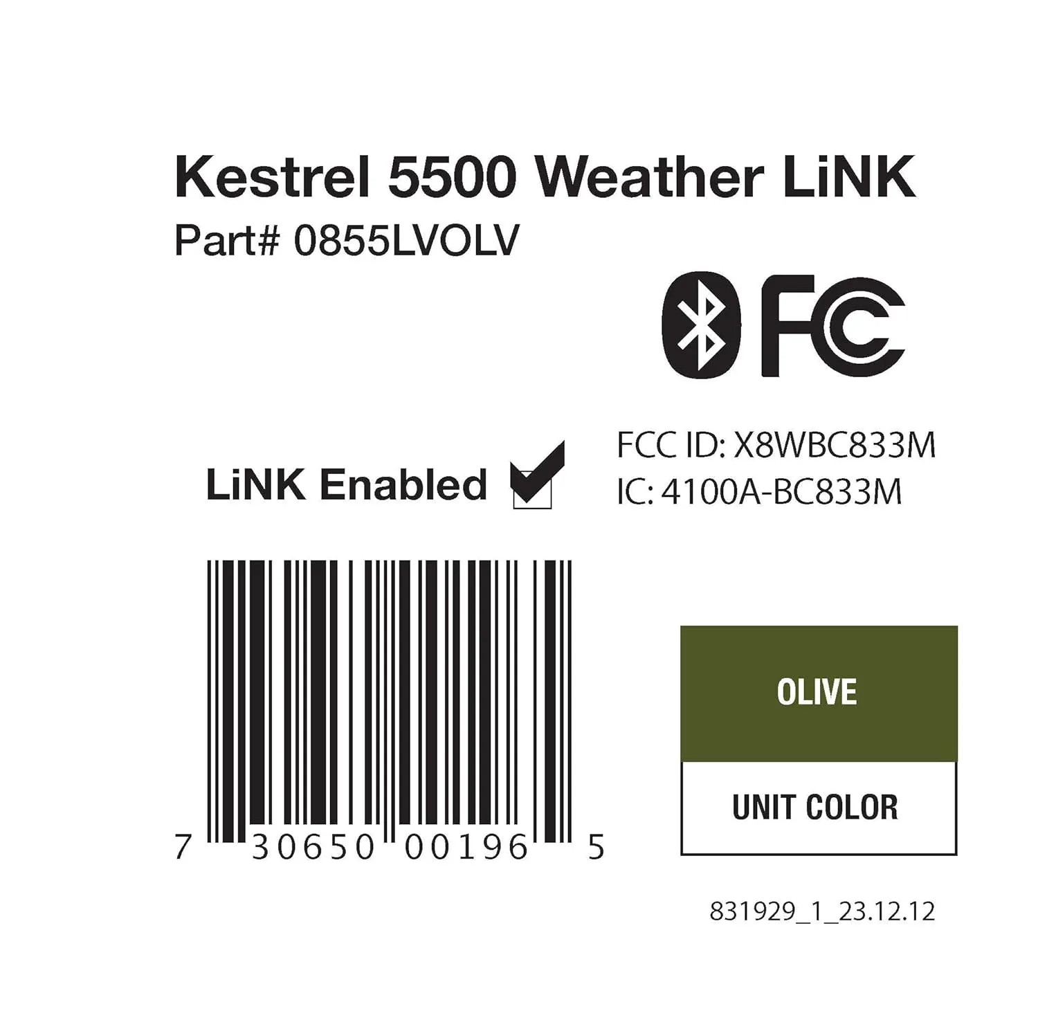 Kestrel 5500 Weather Meter with Link and Vane Mount, Olive Drab