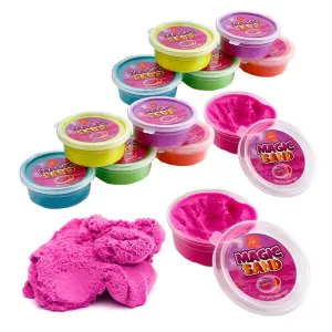 Kicko Colorful Molding Sand - 12 Pack - Assorted Colors - Magic-Shaping Style Sand - for Kids, Stress Relief, Learning Kit, Arts and Crafts, Party Supply - 2.75 Ounce