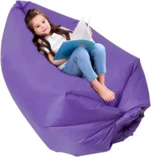 King Mills Inflatable Couch, Anti Leakage Inflatable Couch for Camping, Ideal as Portable Air Couch, Inflatable Chair for Kids, Inflatable Beach Chair for Kids and Teens, Purple
