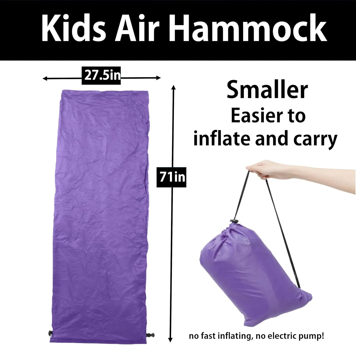 King Mills Inflatable Couch, Anti Leakage Inflatable Couch for Camping, Ideal as Portable Air Couch, Inflatable Chair for Kids, Inflatable Beach Chair for Kids and Teens, Purple