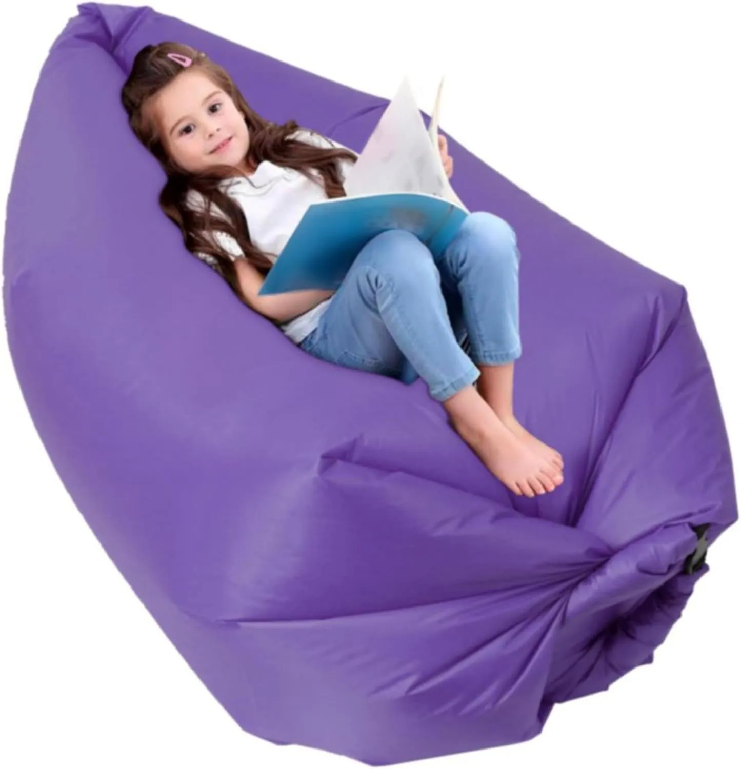 King Mills Inflatable Couch, Anti Leakage Inflatable Couch for Camping, Ideal as Portable Air Couch, Inflatable Chair for Kids, Inflatable Beach Chair for Kids and Teens, Purple