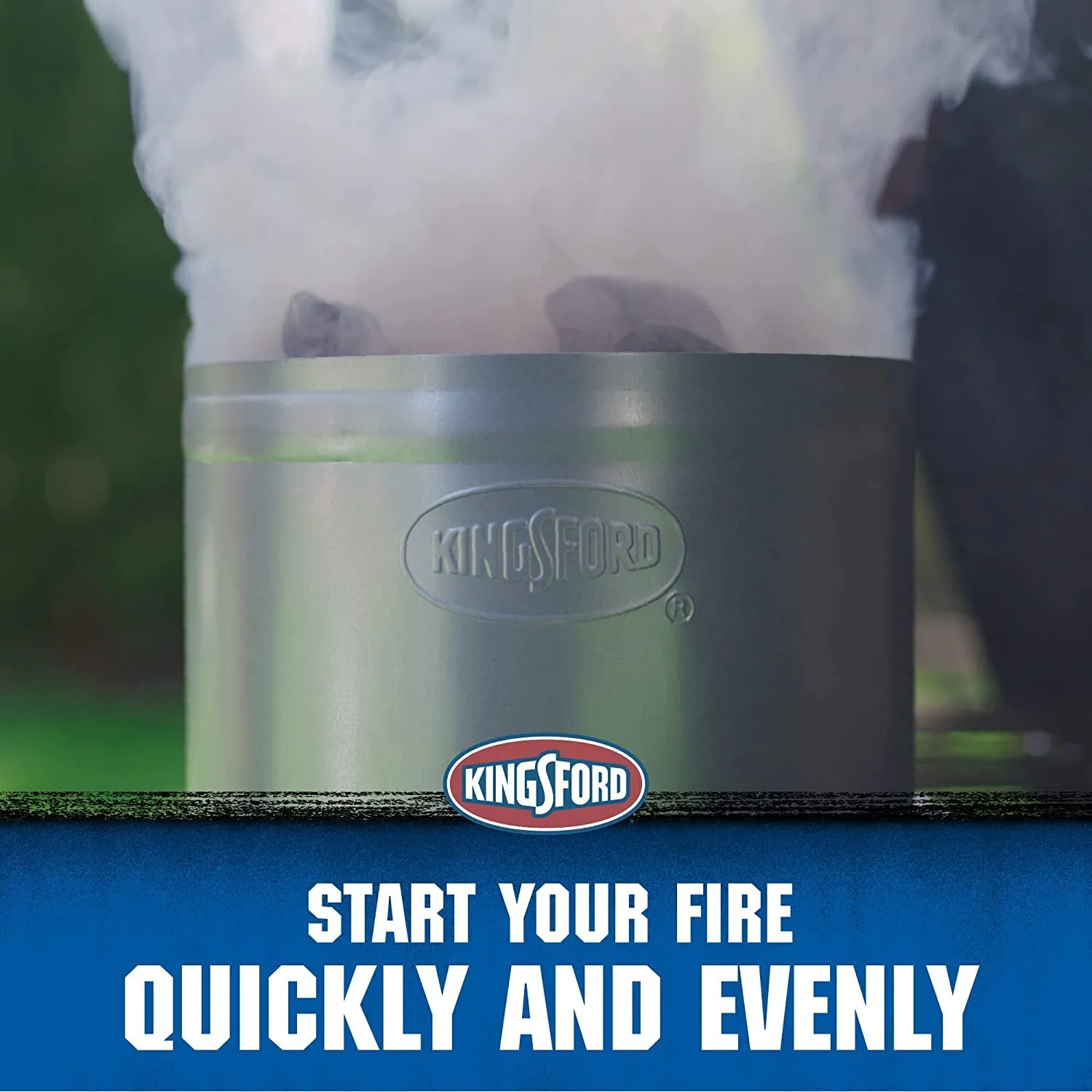 KINGSFORD Heavy Duty Deluxe Charcoal Chimney Starter | BBQ Chimney Starter for Charcoal Grill and Barbecues, Compact Easy to Use Chimney Starters and BBQ Grill Tools