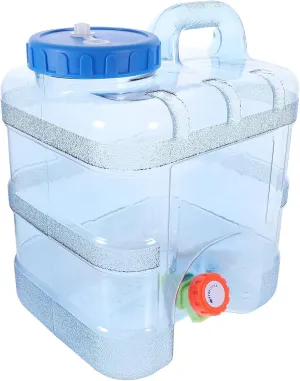 Kisangel Outdoor Bucket Water Container with Tap Camping Drink Storage Carrier Water Jug Purified Square Water Bottle Flat Portable Water Container Travel Fold Water Bottle Holder, 10 liters