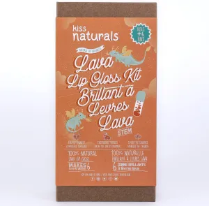 Kiss Naturals - Lava Lip Gloss Kit - With Organic Castor Oil, Safflower Oil, Coconut Oil - STEM DIY Science Kit - Make 6 Lip Gloss - 2 Natural Flavors - Birthday, Holiday, Party Gift for Girls