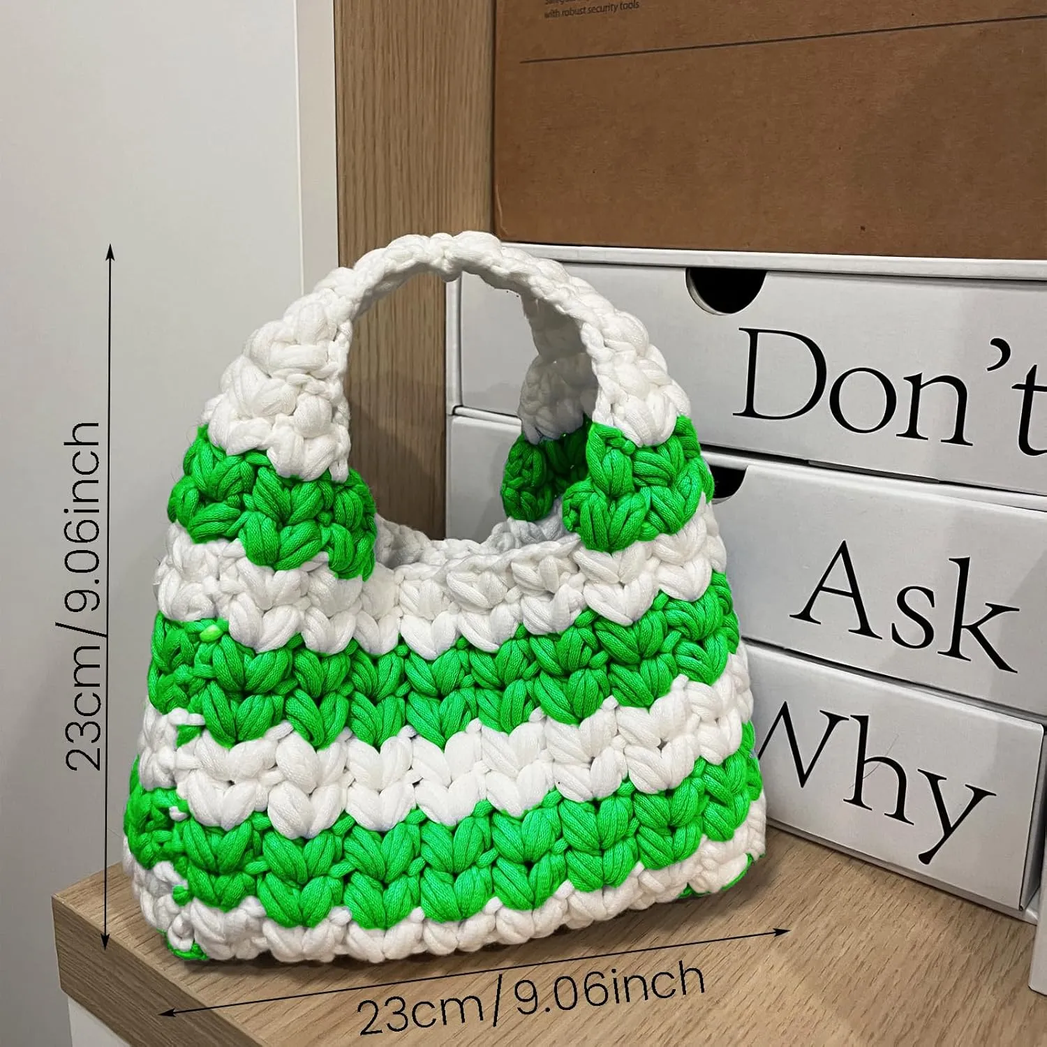 Kitcroet Crochet Bag Kit for Beginners Bag Kit for Adults with Step by Step Video Tutorials DIY Crochet Starter Knitting Supplies, Handbag, Green