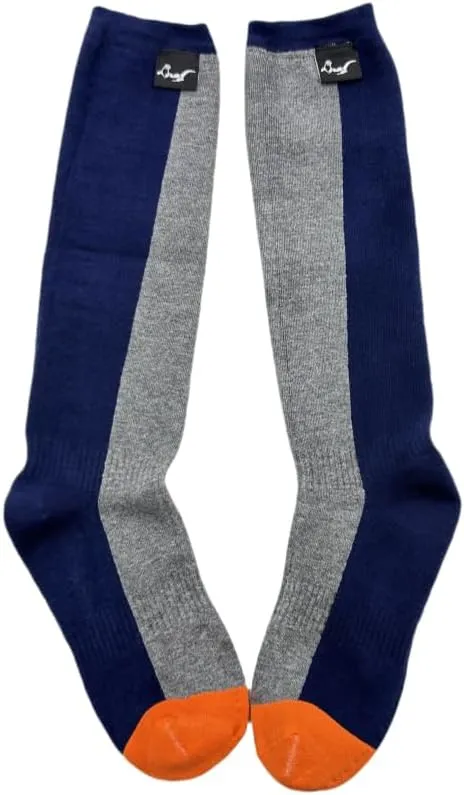 Knee High Waterproof Hiking Socks, Navy Blue and Gray, Performance Outdoor Compression Socks