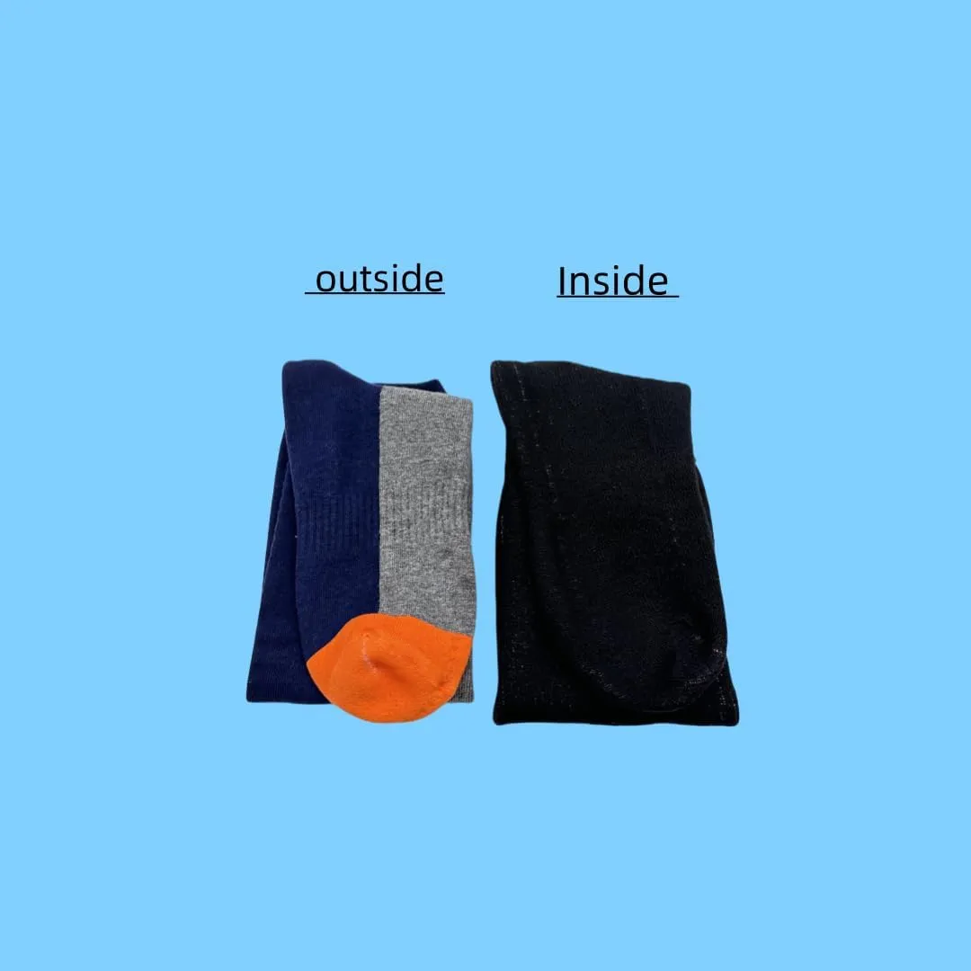 Knee High Waterproof Hiking Socks, Navy Blue and Gray, Performance Outdoor Compression Socks