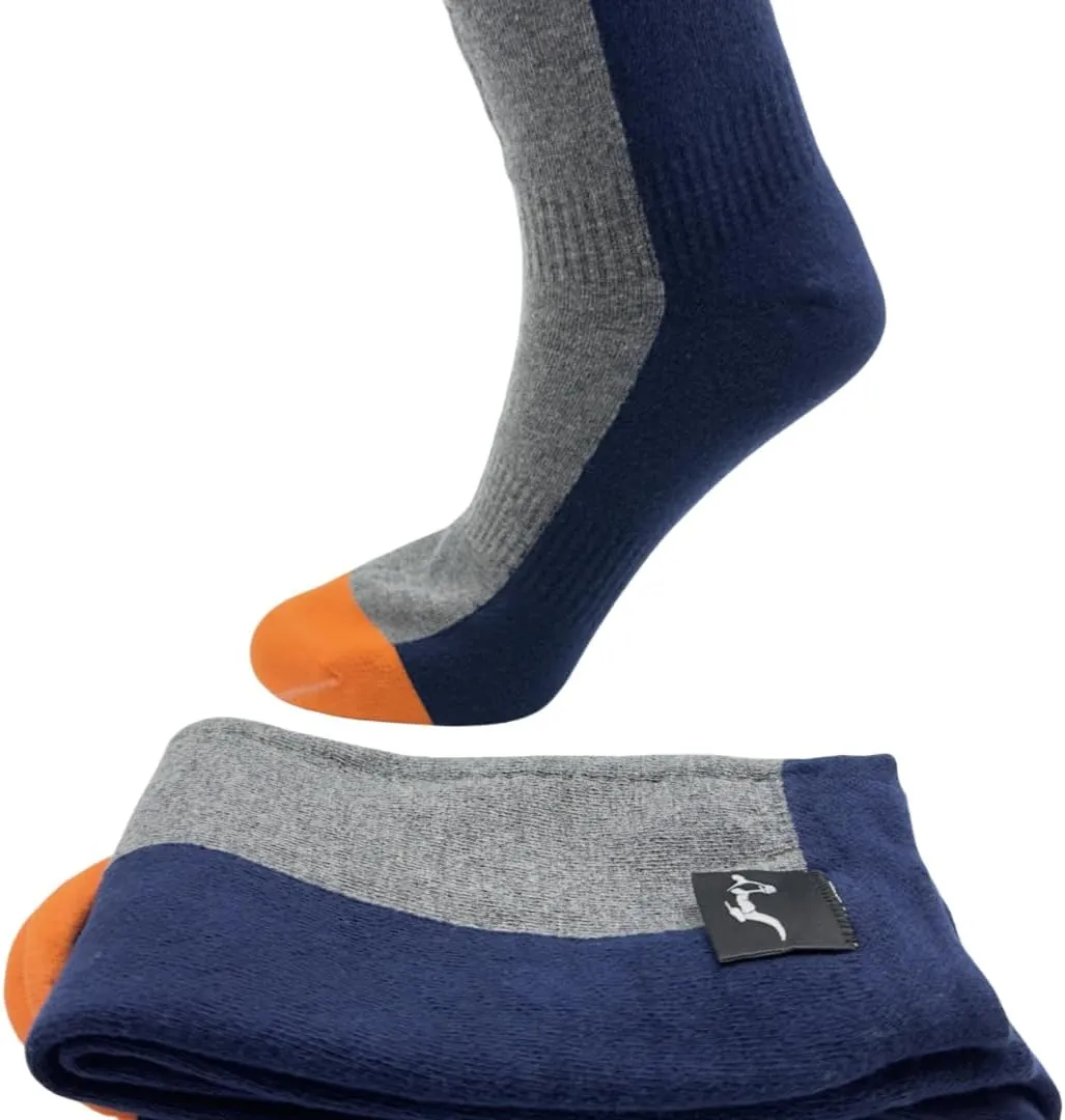 Knee High Waterproof Hiking Socks, Navy Blue and Gray, Performance Outdoor Compression Socks