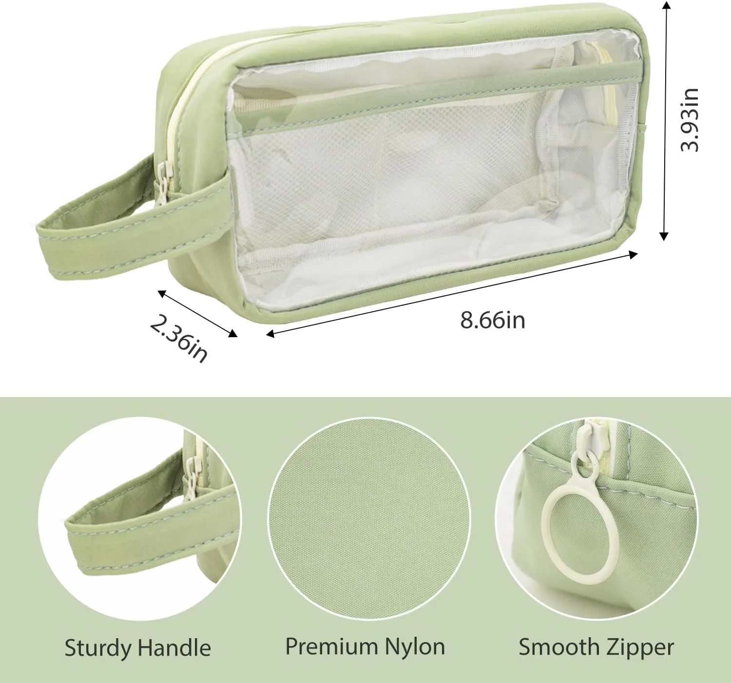 Large Capacity Pen Bag, Organizer, Multiple Compartments, Water Resistant, for Office, Travel, Arts and Crafts(BLUE)