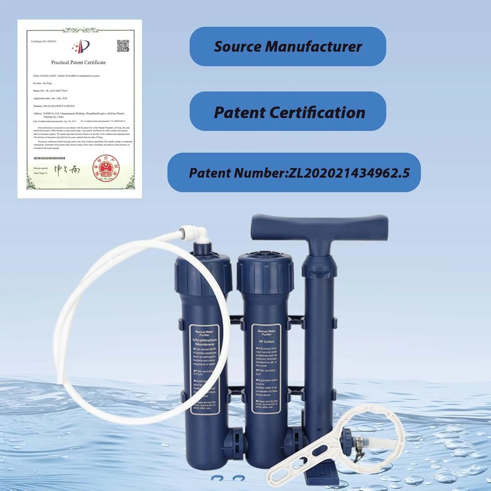 Large Hand Pump Water Filter