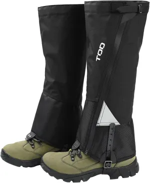Leg Gaiters Outdoor Hiking Gaiters Snow Gaiters,Waterproof and Adjustable Leg Cover Durable Gaiters for Walking,Hiking,Skiing,Climbing,Hunting (Color : Black, Size : One size)
