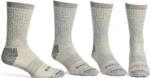 Lightweight 81% Merino Wool Crew Hiking Socks - 4 Pairs for Men and Women