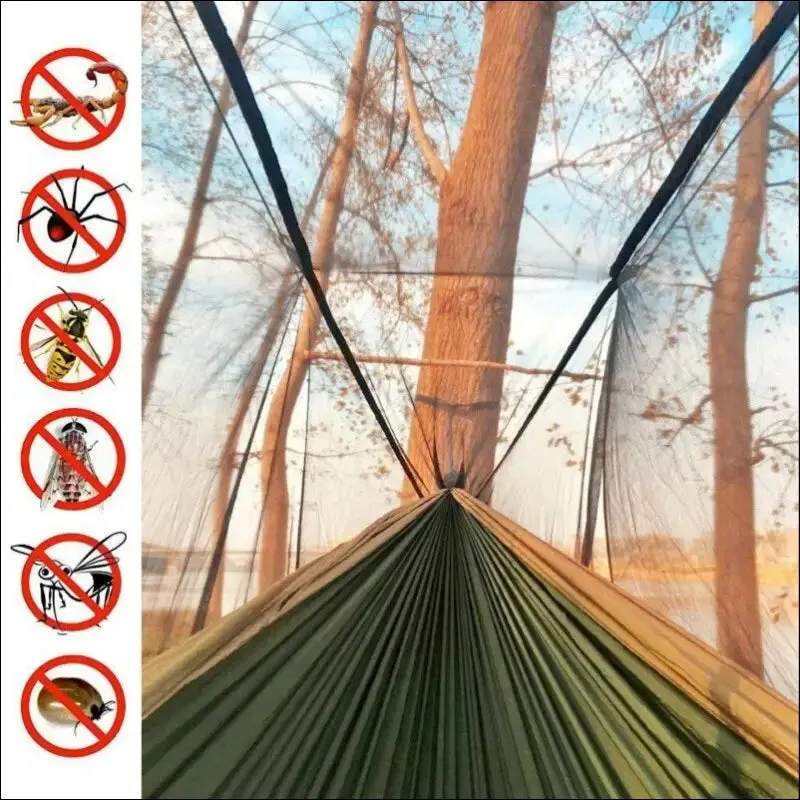 Lightweight portable camping hammock and tent awning rain fly tarp waterproof mosquito net hammock