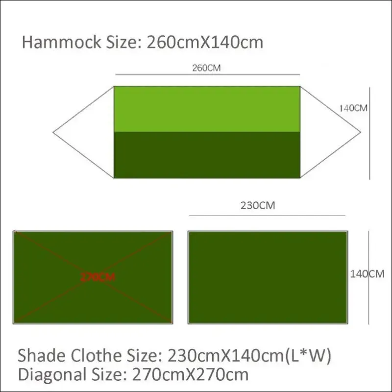 Lightweight portable camping hammock and tent awning rain fly tarp waterproof mosquito net hammock