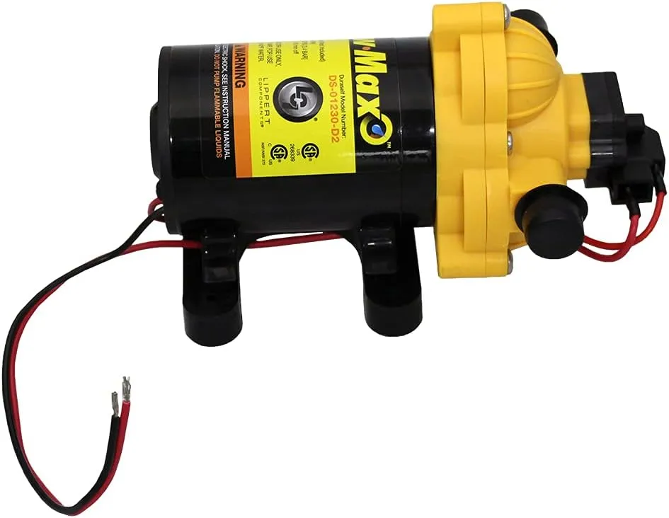 Lippert Components Flow Max 12V RV Water Pump, 3.0 GPM, 50 PSI, 9.5 Max Amp, Self-Priming, Screen Filter Included - 689052