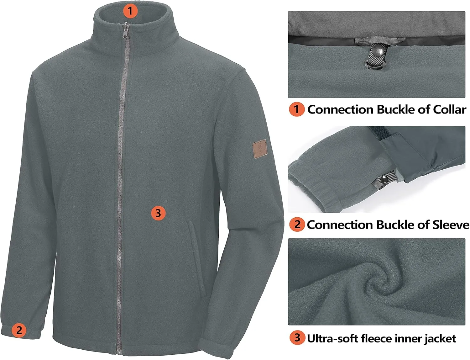 Little Donkey Andy Men's 3 in 1 Winter Ski Jacket Warm Fleece Liner Jacket Waterproof Windproof Snow Coat & Detachable Hood