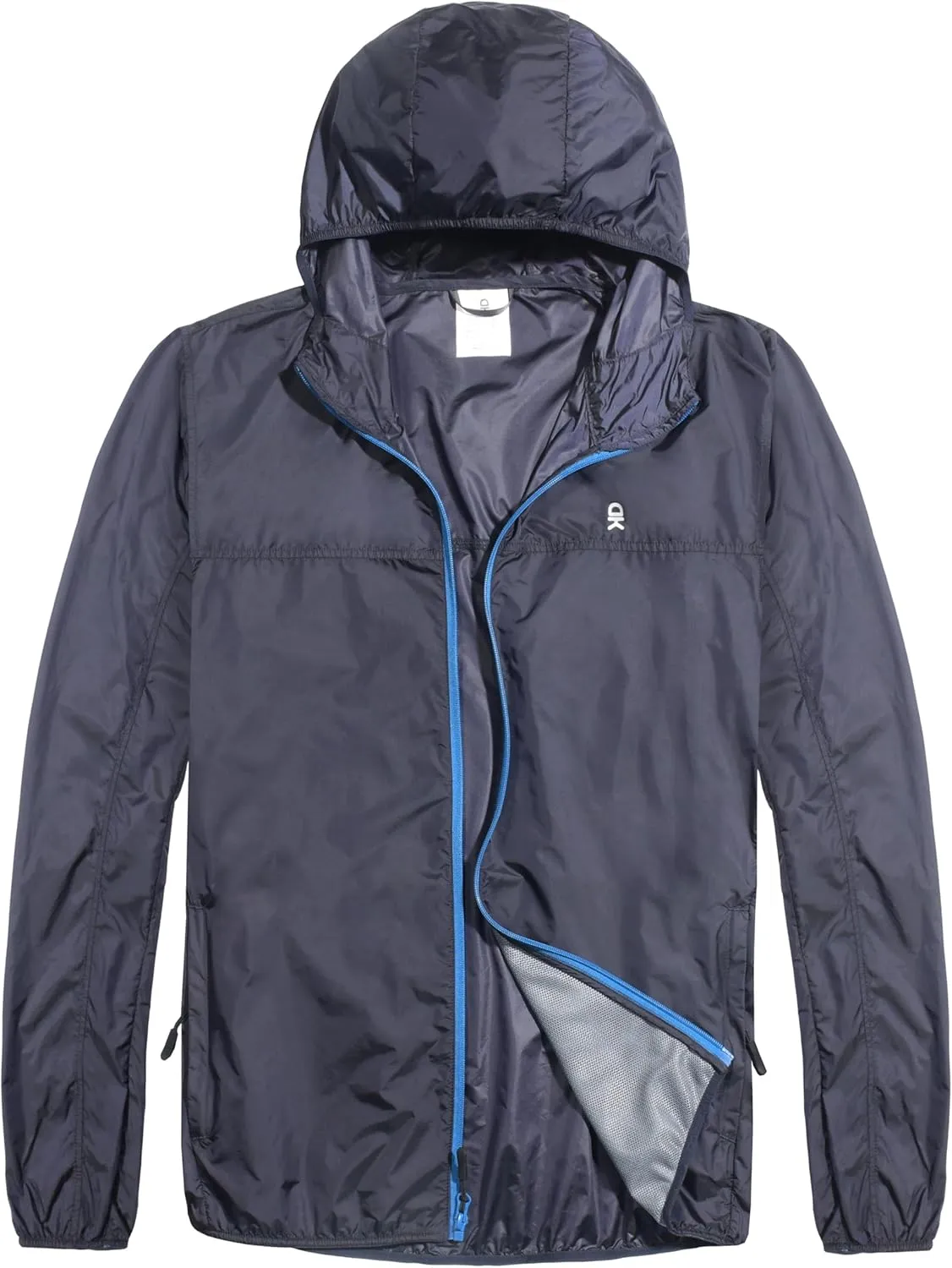 Little Donkey Andy Men's Lightweight Packable Sun Protection Jacket Quick Dry Full Zip Hooded Windbreaker for Hiking