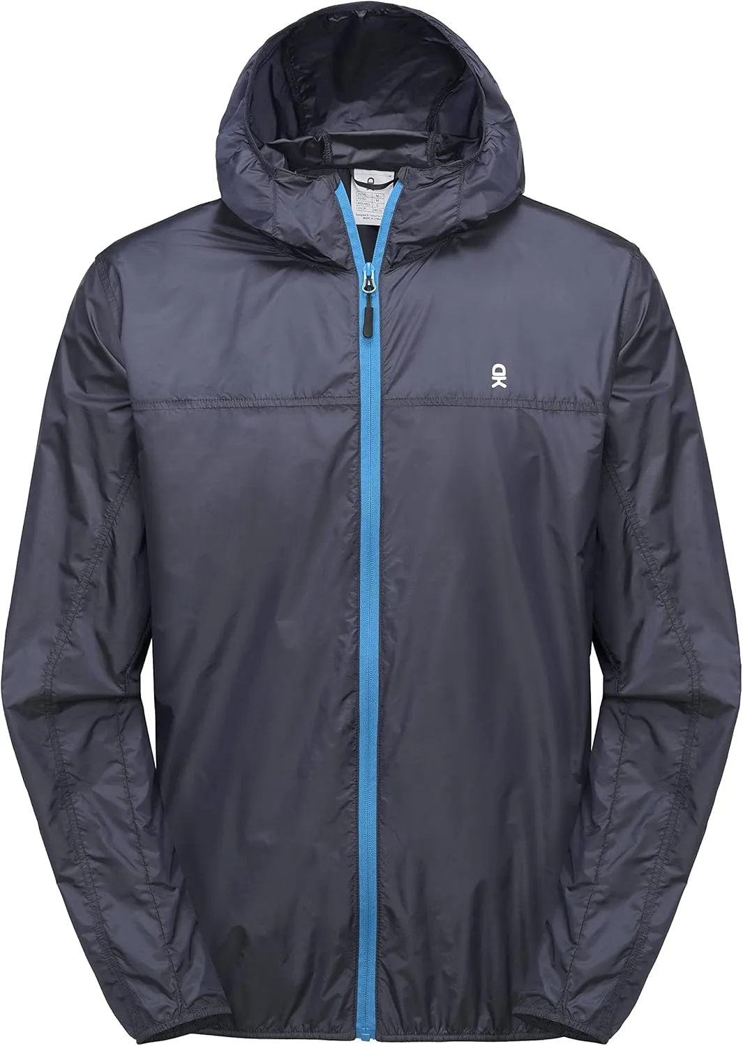 Little Donkey Andy Men's Lightweight Packable Sun Protection Jacket Quick Dry Full Zip Hooded Windbreaker for Hiking