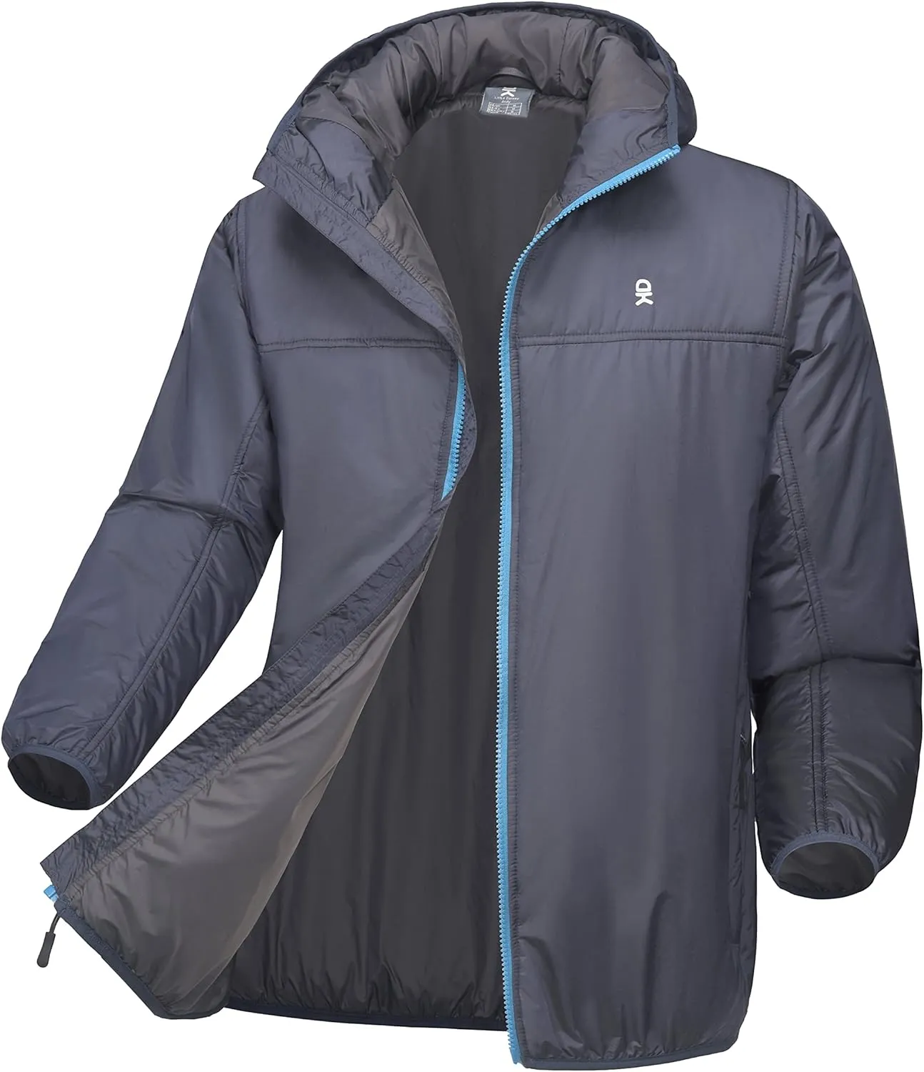 Little Donkey Andy Men's Lightweight Packable Sun Protection Jacket Quick Dry Full Zip Hooded Windbreaker for Hiking