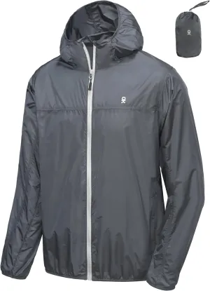 Little Donkey Andy Men's Lightweight Packable Sun Protection Jacket Quick Dry Full Zip Hooded Windbreaker for Hiking