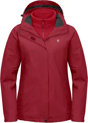 Little Donkey Andy Women's 3 in 1 Winter Ski Jacket Warm Fleece Liner Jacket Waterproof Windproof Snow Coat & Detachable Hood