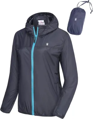 Little Donkey Andy Women's Packable Lightweight Running Jacket Water Resistant Hooded Windbreaker for Hiking Cycling Camping
