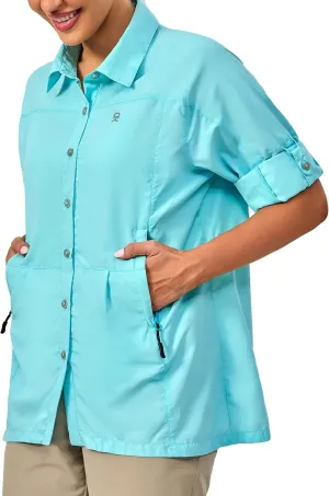 Little Donkey Andy Women's UV Sun Protection Safari Fishing Shirts, Long Sleeve Outdoor Shirt for Hiking Gardening