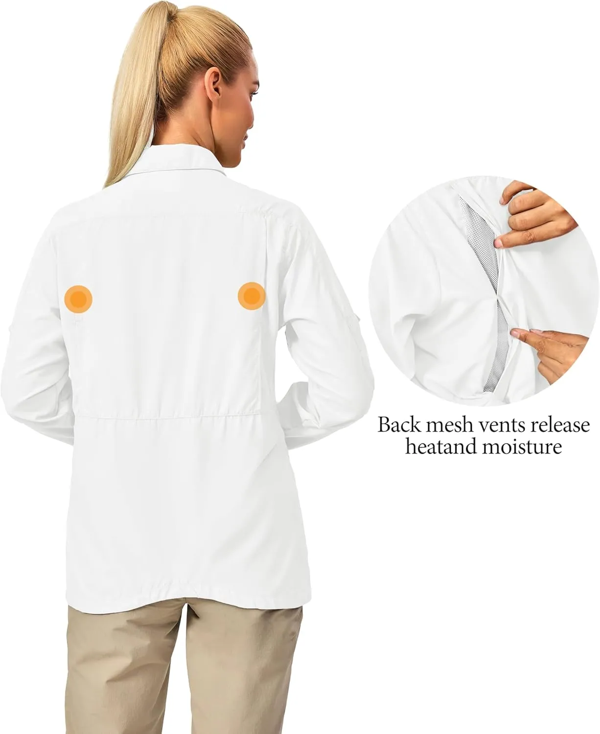 Little Donkey Andy Women's UV Sun Protection Safari Fishing Shirts, Long Sleeve Outdoor Shirt for Hiking Gardening