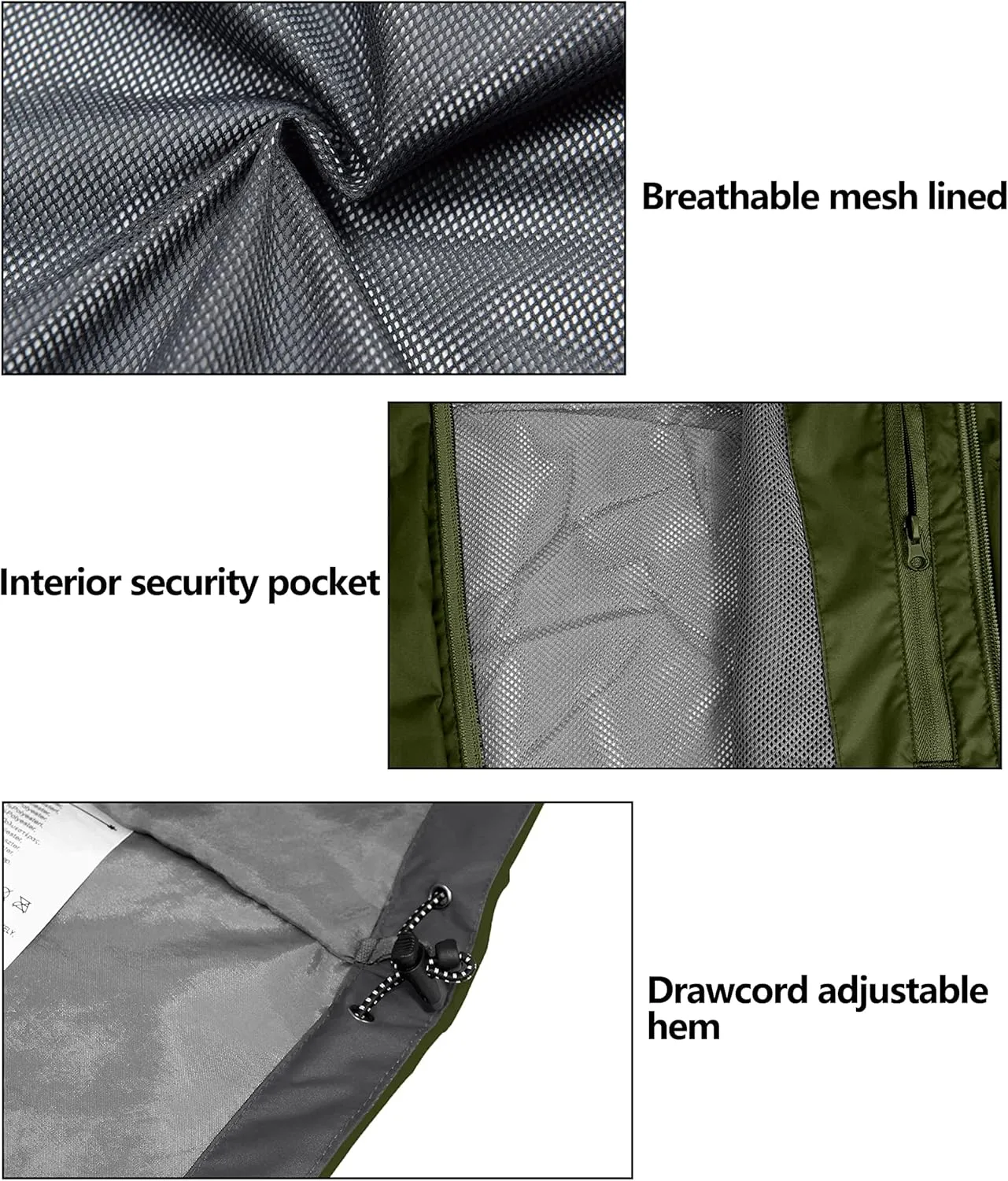 Little Donkey Andy Women’s Waterproof Rain Jacket Lightweight Outdoor Windbreaker Rain Coat Shell for Hiking, Travel
