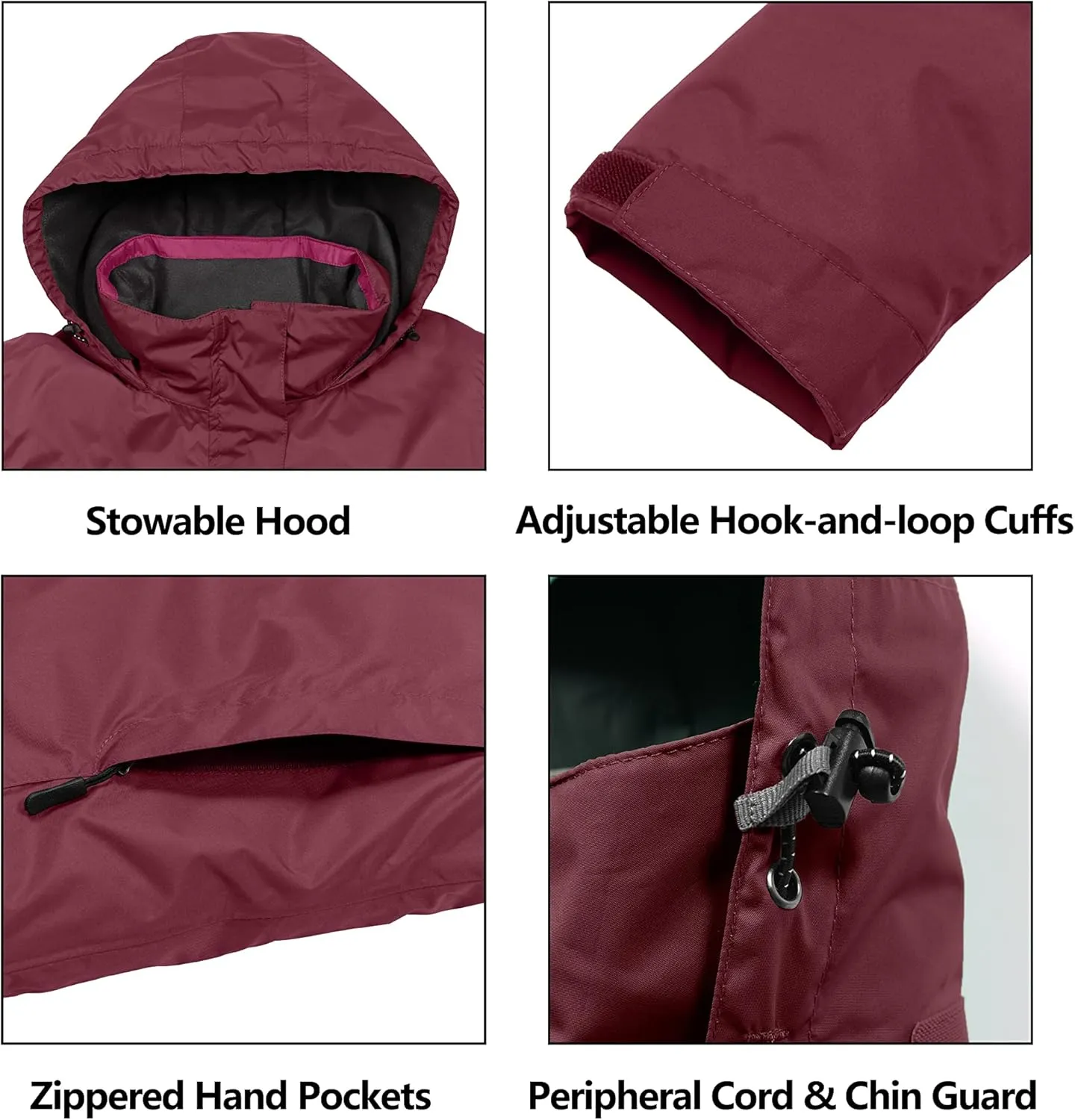 Little Donkey Andy Women’s Waterproof Rain Jacket Lightweight Outdoor Windbreaker Rain Coat Shell for Hiking, Travel