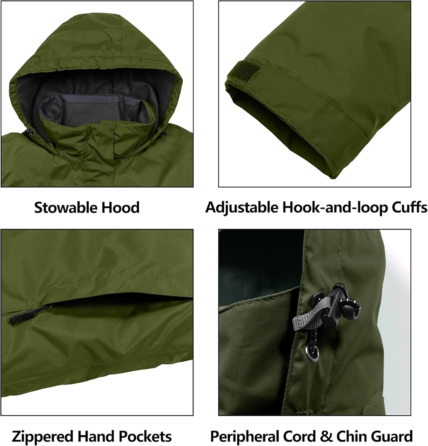 Little Donkey Andy Women’s Waterproof Rain Jacket Lightweight Outdoor Windbreaker Rain Coat Shell for Hiking, Travel