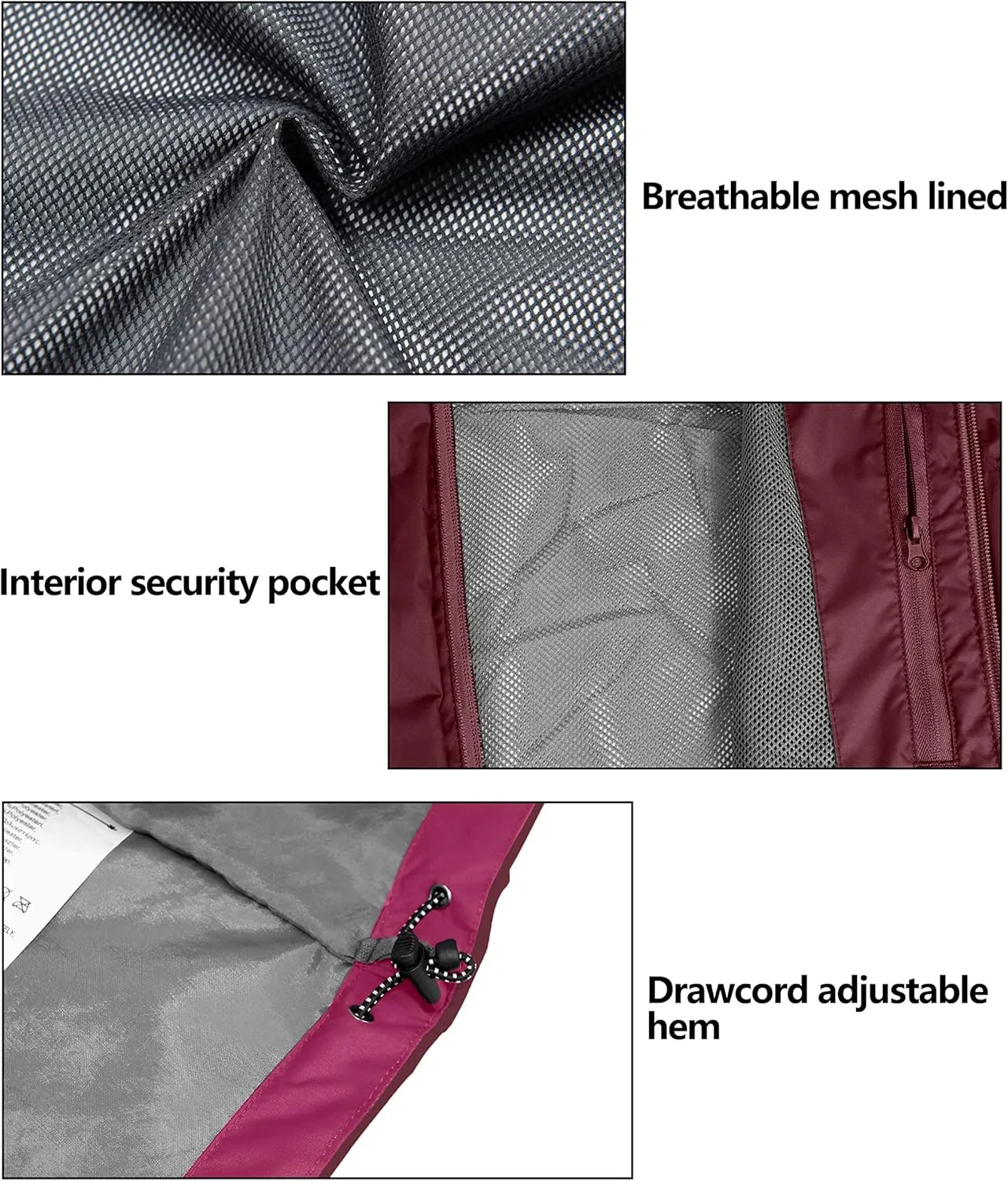 Little Donkey Andy Women’s Waterproof Rain Jacket Lightweight Outdoor Windbreaker Rain Coat Shell for Hiking, Travel