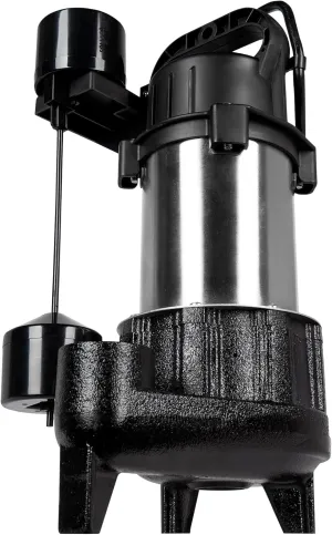 Little Giant 16EC-SSA-V 115 Volt, 1 HP, 4800 GPM Sump or Light Effluent Pump with Piggy-back Vertical Switch, 10-Ft. Cord, Black, 14942785