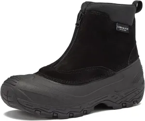 LONDON FOG Holborn Snow Boots for Men - Suede Leather Waterproof, Lined Insulated Zip Up Men’s Winter Snow Boots