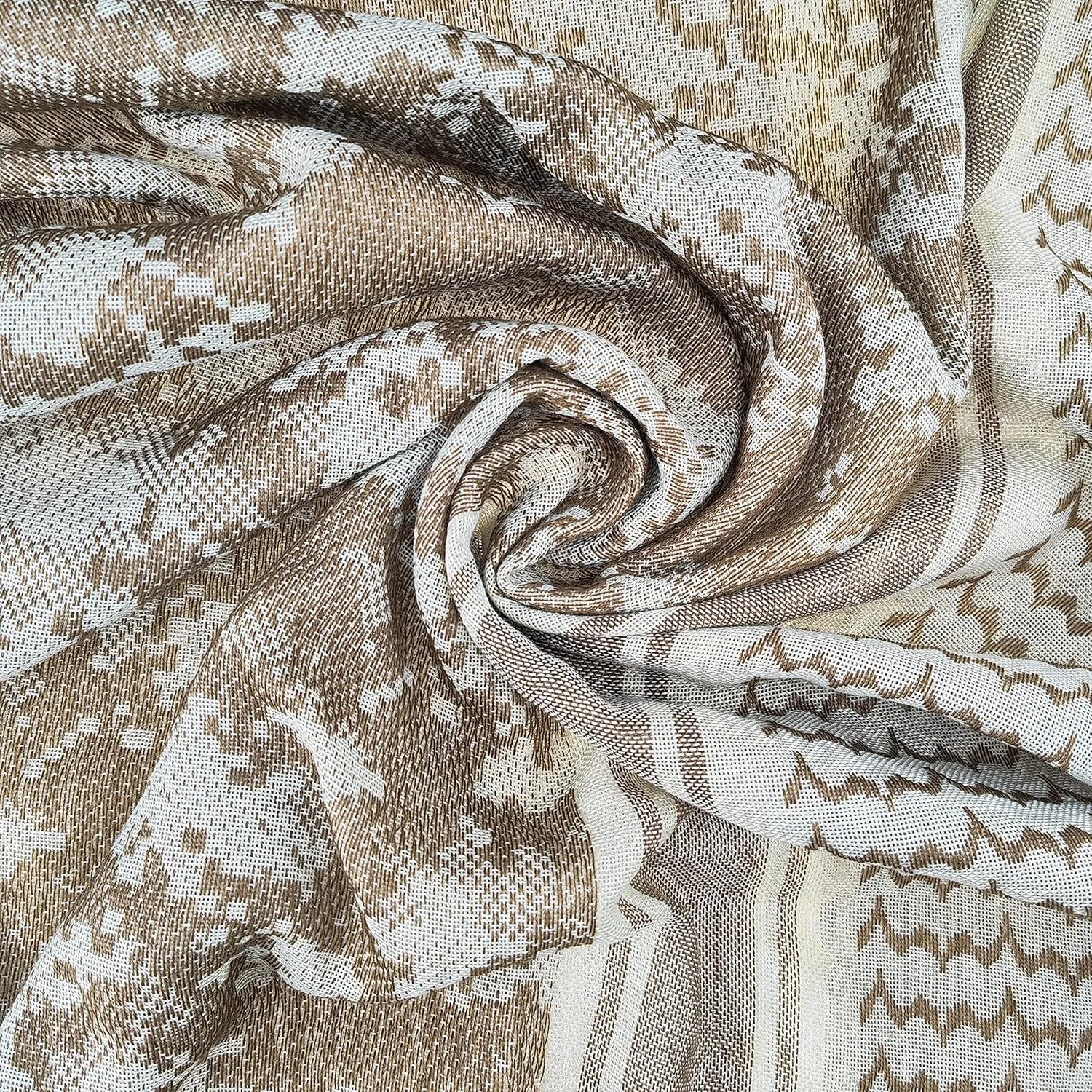 Luxns Military Shemagh Tactical Desert Scarf / 100% Cotton Keffiyeh Scarf Wrap for Men And Women