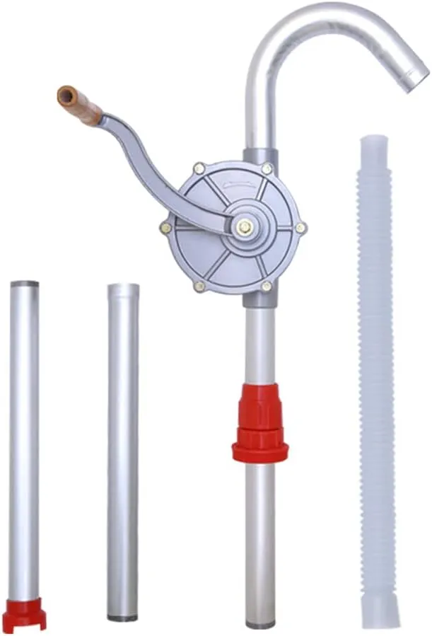 LYCARESUN 15 to 55 Gallon Drum Pump, Aluminum Barrel Pump Hand Liquid Transfer, Hand Siphon Barrel Pump, Hand Drum Pump for Diesel, Kerosene, Hydraulic Fluid