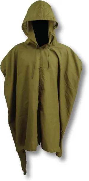 M MCGUIRE GEAR German Style Poncho, Hooded Heavy Weight Cotton Outdoor Coat, Winter Hunting (US, Alpha, One Size, Regular, Regular, OD Green)