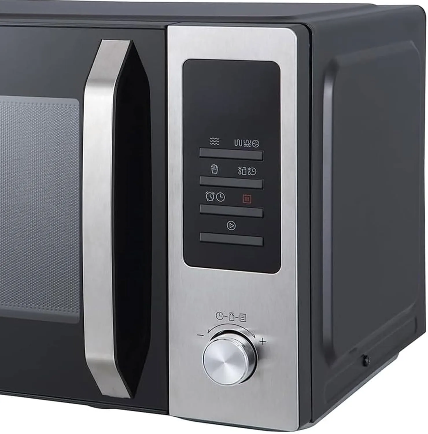 Magic Chef 1.0 Cubic Feet Stainless Countertop Microwave and Air Fryer, 10 Power Levels, Included Air Frying Rack, Crisper Tray, and Grill Rack, Black