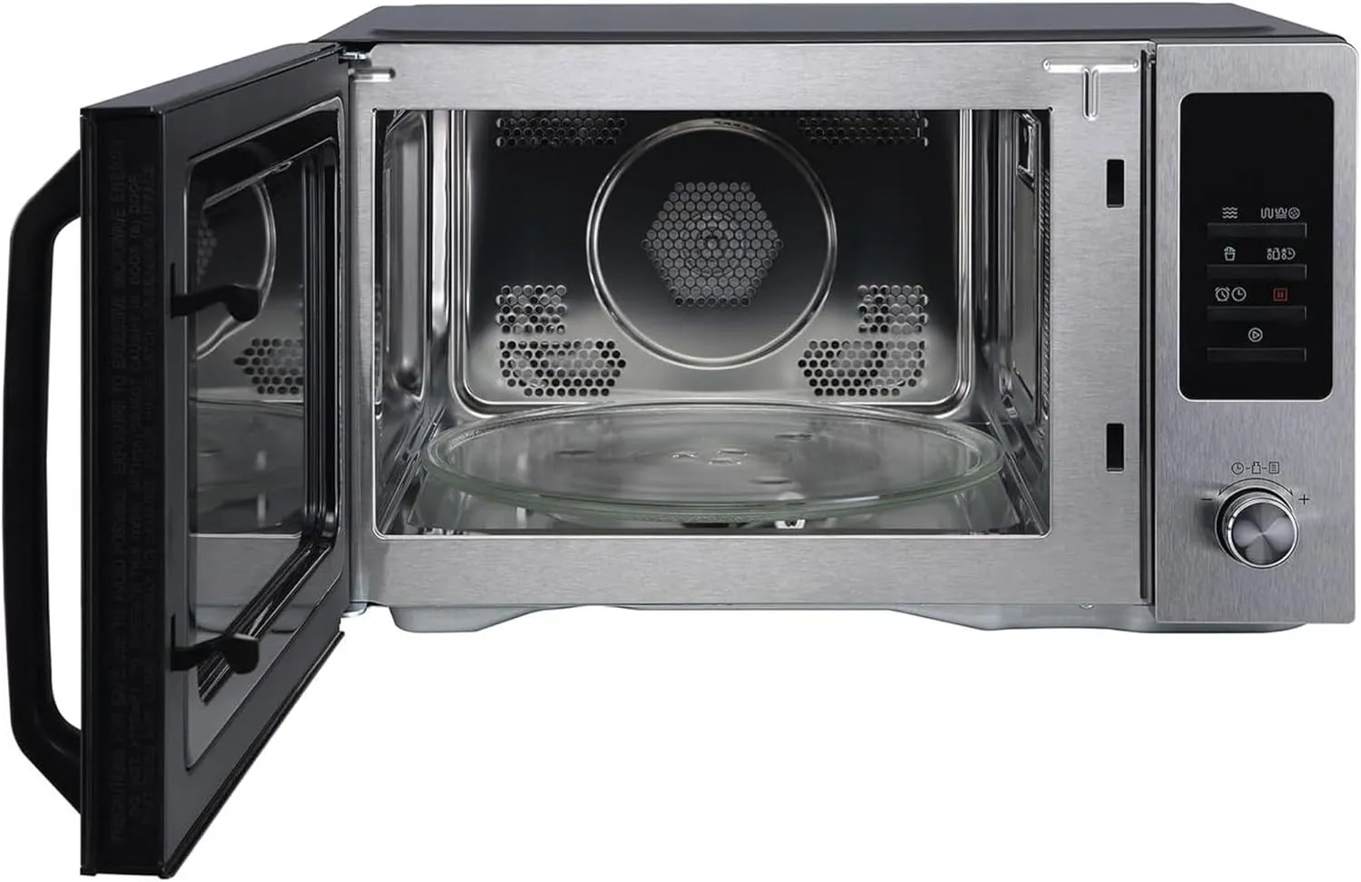 Magic Chef 1.0 Cubic Feet Stainless Countertop Microwave and Air Fryer, 10 Power Levels, Included Air Frying Rack, Crisper Tray, and Grill Rack, Black