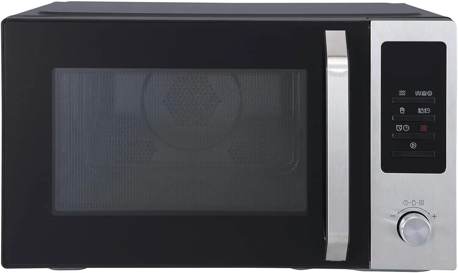 Magic Chef 1.0 Cubic Feet Stainless Countertop Microwave and Air Fryer, 10 Power Levels, Included Air Frying Rack, Crisper Tray, and Grill Rack, Black