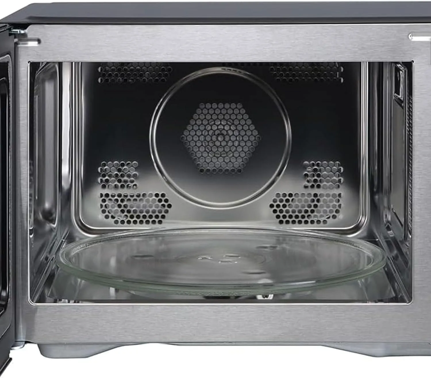 Magic Chef 1.0 Cubic Feet Stainless Countertop Microwave and Air Fryer, 10 Power Levels, Included Air Frying Rack, Crisper Tray, and Grill Rack, Black