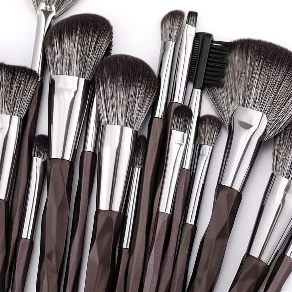Makeup Brushes Set Professional 15pcs Kit Large Loose Powder High Gloss Eyeshadow Foundation Contour(Color:Roze)