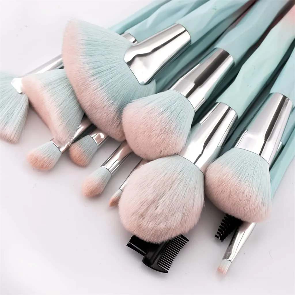 Makeup Brushes Set Professional 15pcs Kit Large Loose Powder High Gloss Eyeshadow Foundation Contour(Color:Roze)
