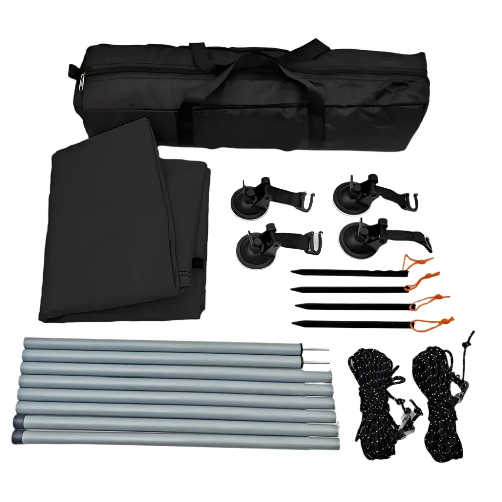 Manta Ray Car Side Awning Black Coating Tarp